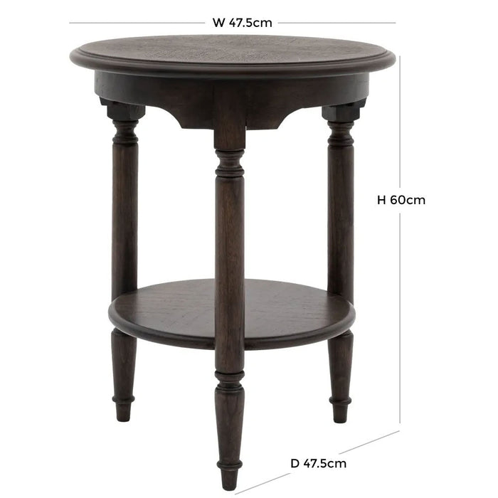 Madison Dark Coffee Wooden Round Side Table