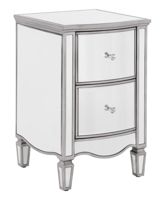 Elysee Mirrored 2 Drawer Narrow Bedside