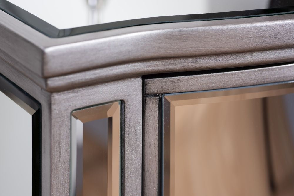 Elysee Mirrored 2 Drawer Narrow Bedside