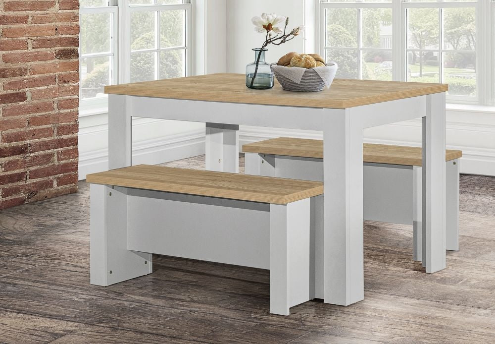 Highgate Grey Dining Set with 2 Bench