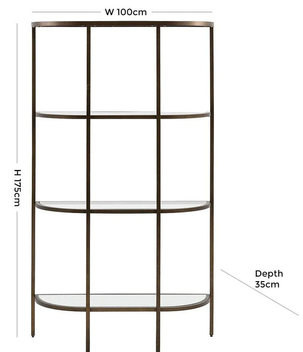 Hudson Clear Glass and Bronze Open Display Unit