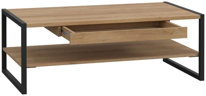 High Rock Matt Black and Riviera Oak Coffee Table