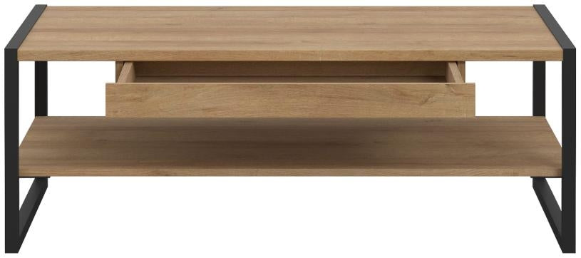 High Rock Matt Black and Riviera Oak Coffee Table