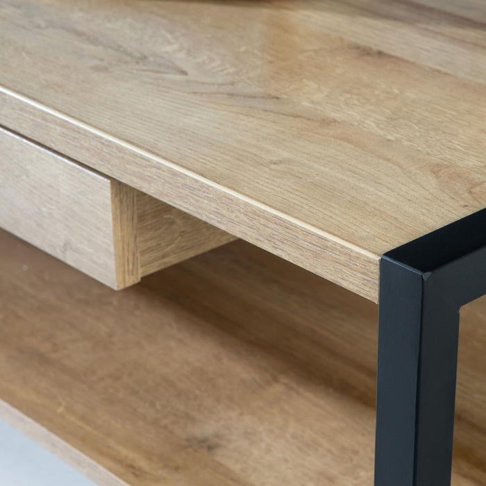 High Rock Matt Black and Riviera Oak Coffee Table