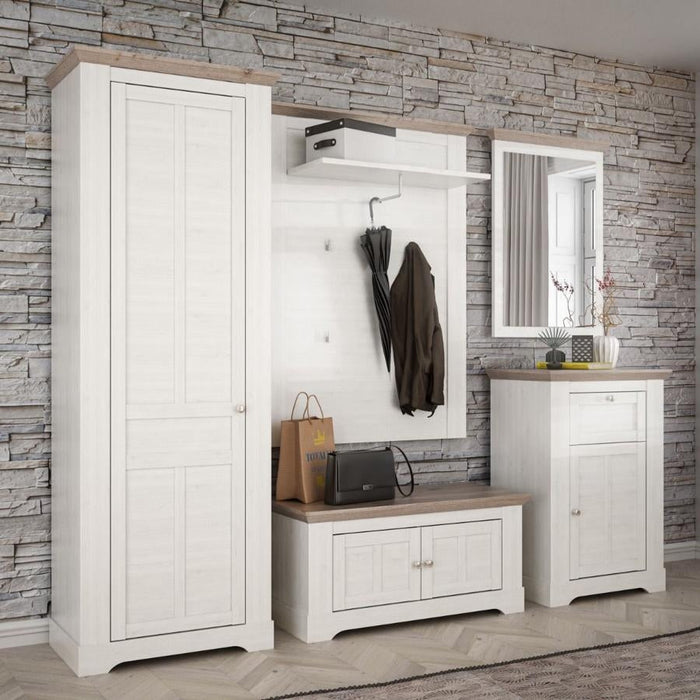 Illopa Oak Nelson and Snowy Oak 2 Door Bench