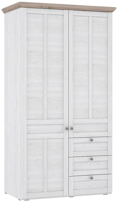 Iloppa Snowy Oak and Oak Nelson 2 Door Wardrobe