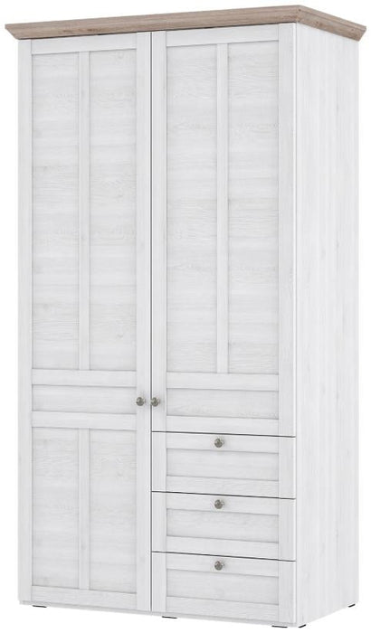 Iloppa Snowy Oak and Oak Nelson 2 Door Wardrobe