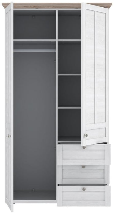 Iloppa Snowy Oak and Oak Nelson 2 Door Wardrobe
