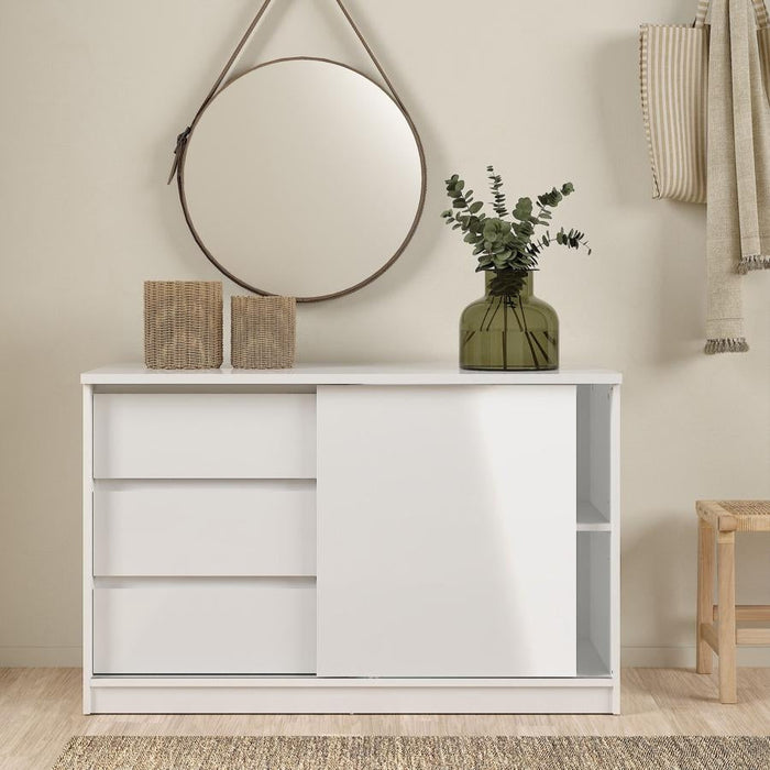 Naia 1 Sliding Door 3 Drawer Storage Unit