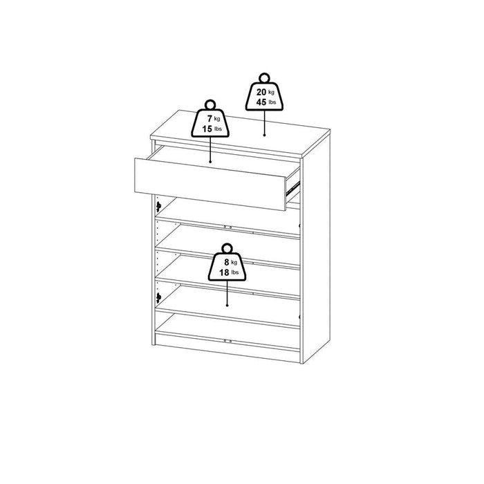 Naia 2 Door 1 Drawer Shoe Cabinet
