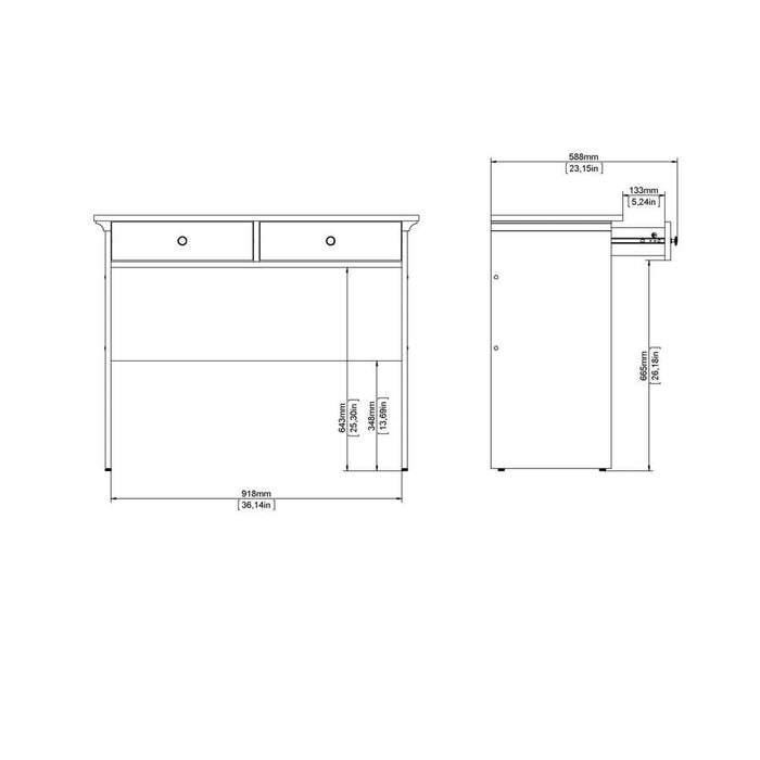 Paris White 2 Door Console Table