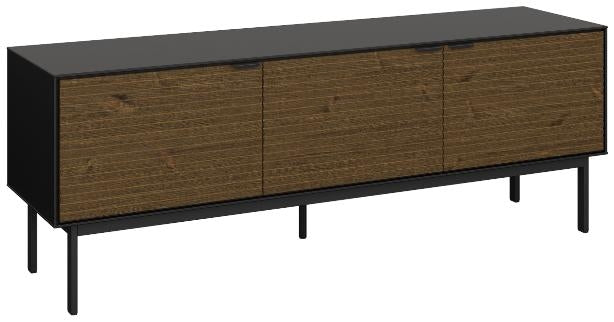 Soma 3 Door Granulated Black Brushed Espresso TV Table