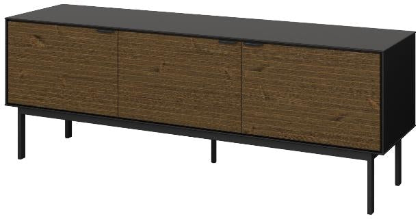 Soma 3 Door Granulated Black Brushed Espresso TV Table