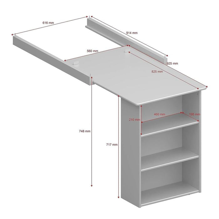 Steens Folkestone Grey for Kids Pull Out Desk