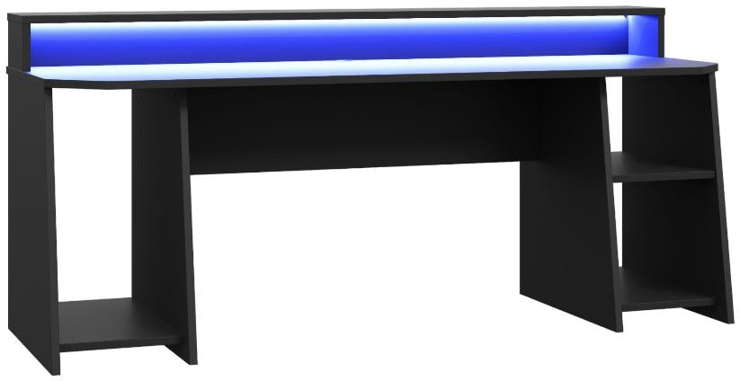 Tezaur Matt Black and Blue Led Gaming Desk