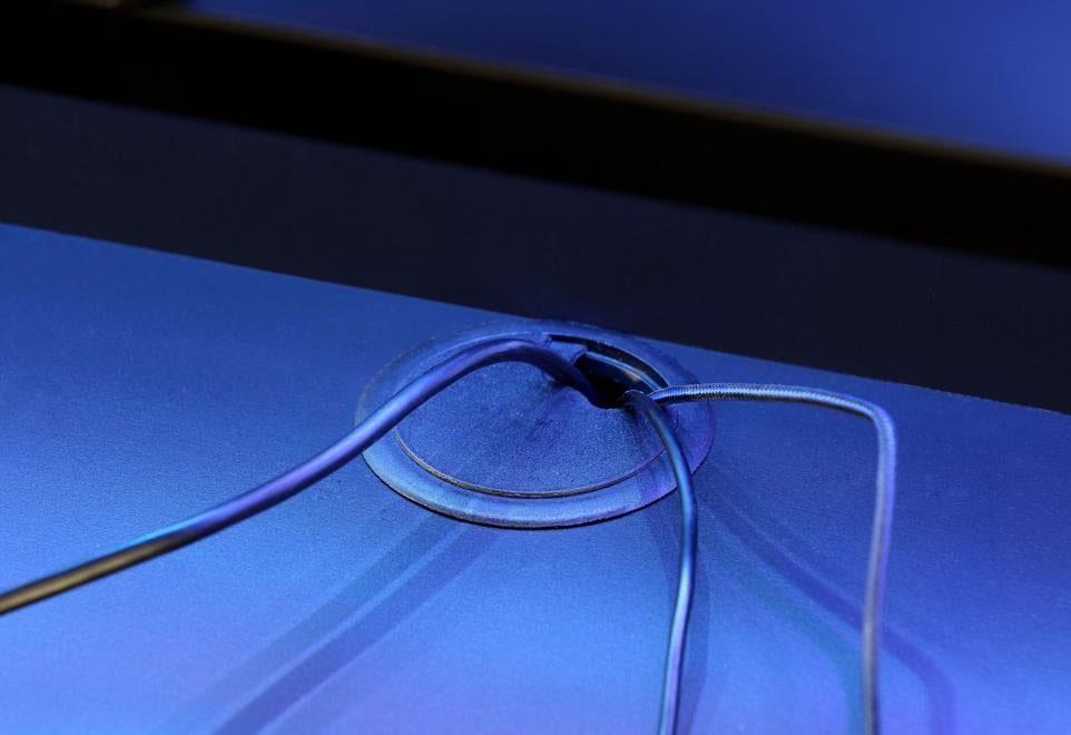 Tezaur Matt Black and Blue Led Gaming Desk