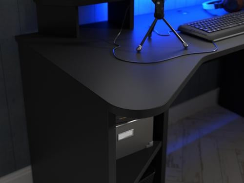 Tezaur Matt Black Gaming Desk