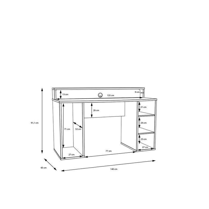 Tezaur Matt Black Gaming Desk