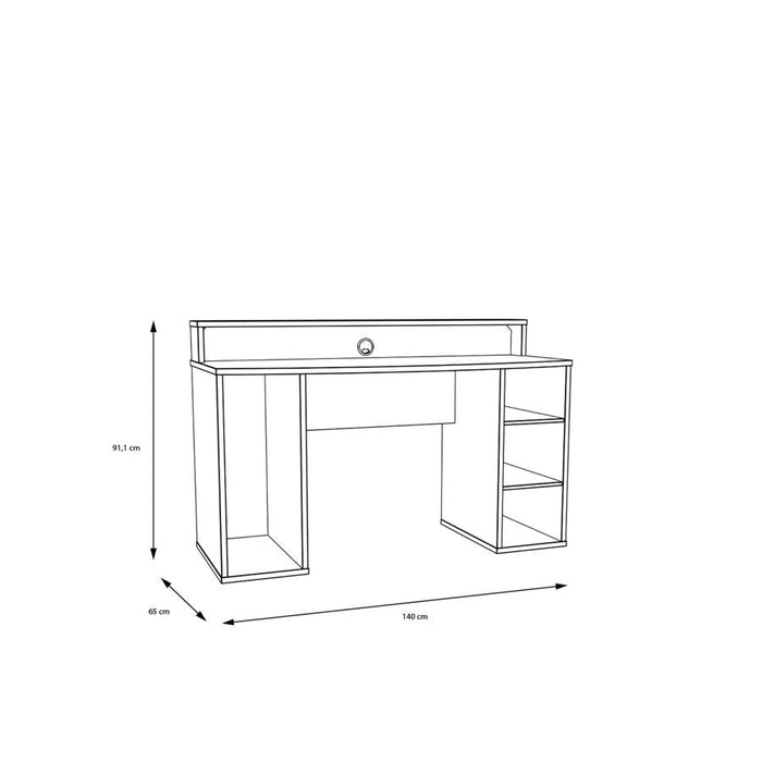 Tezaur Matt Black Gaming Desk