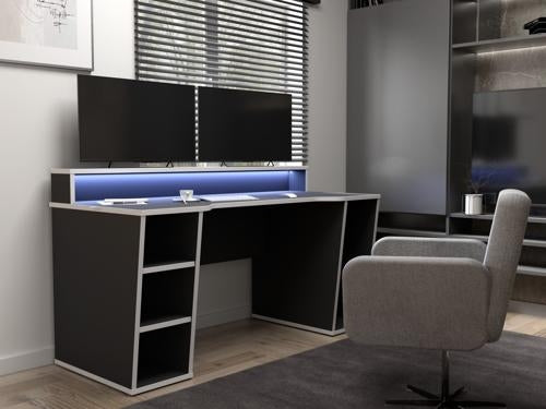 Tezaur Black Led Gaming Desk