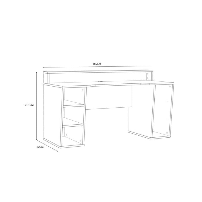 Tezaur Black Led Gaming Desk