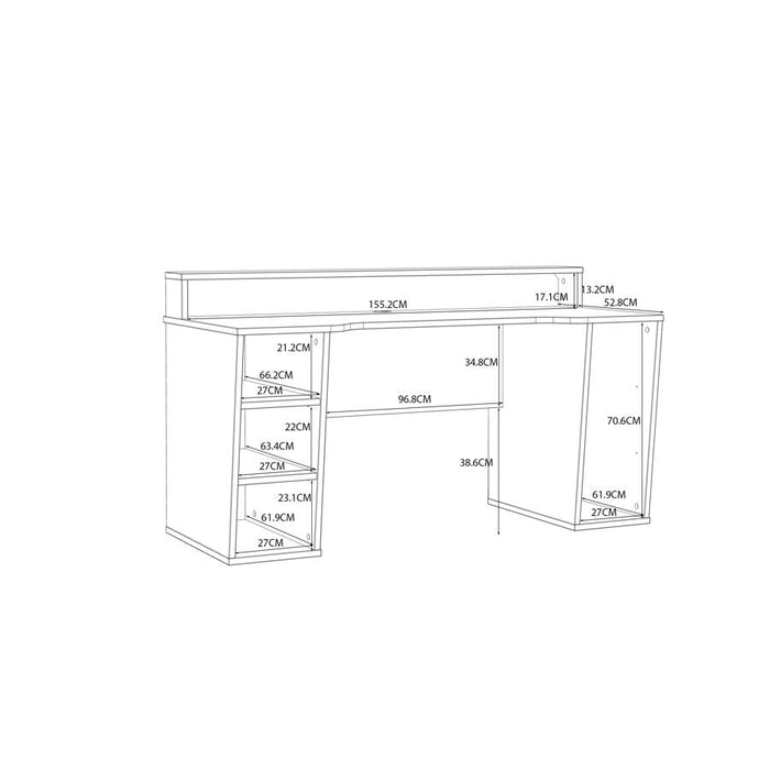 Tezaur Black Led Gaming Desk