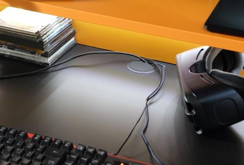 Tezaur Matt Black and Orange Led Gaming Desk