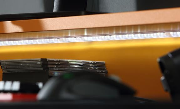 Tezaur Matt Black and Orange Led Gaming Desk