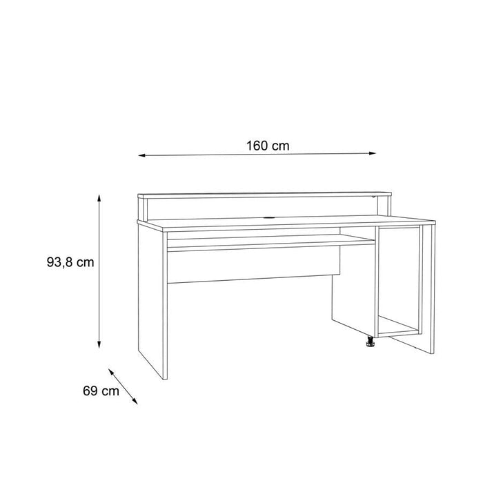Tezaur Matt Black and Orange Led Gaming Desk