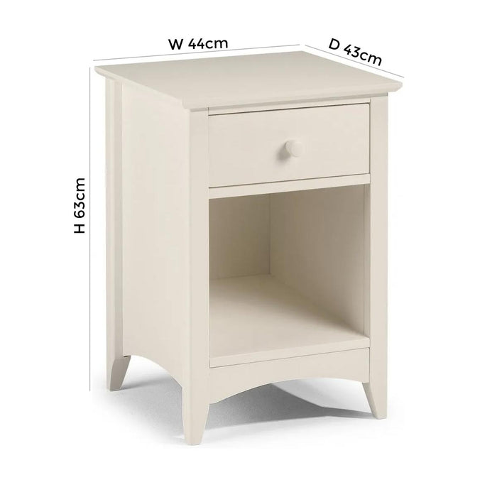 Cameo White Pine 1 Drawer Bedside Cabinet