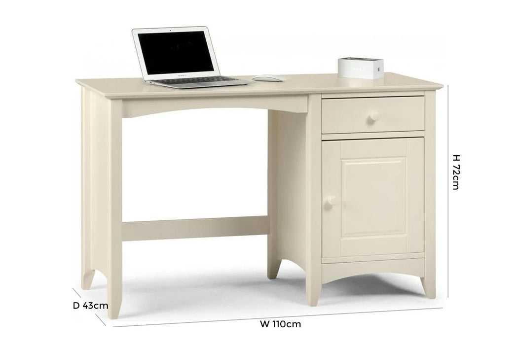 Cameo Stone White Pine 1 Door 1 Drawer Writing Desk