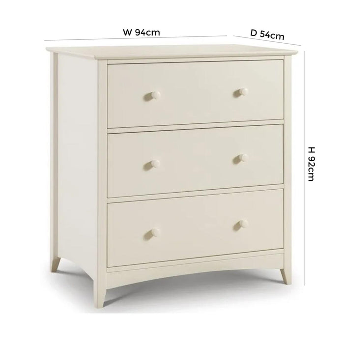 Cameo Stone White Pine 3 Drawer Changing Station