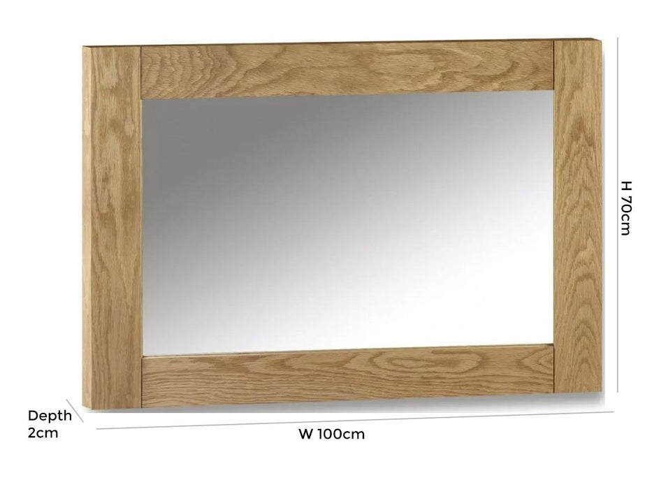 Marlborough Waxed Rectangular Wall Mirror - 100cm x 70cm