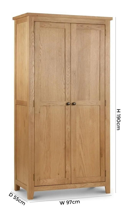 Marlborough Waxed Oak 2 Door Wardrobe