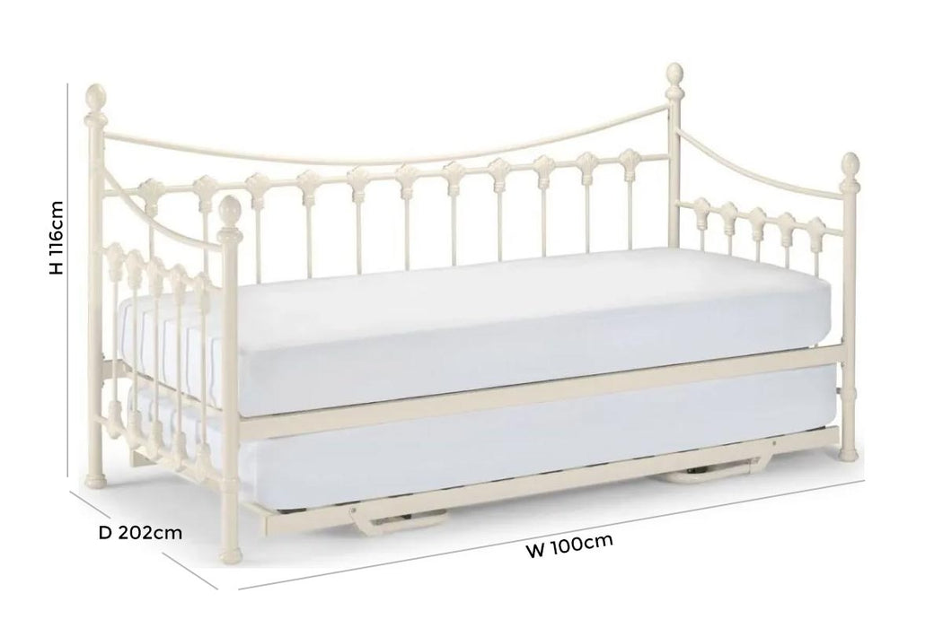 Versailles White Metal Day Bed