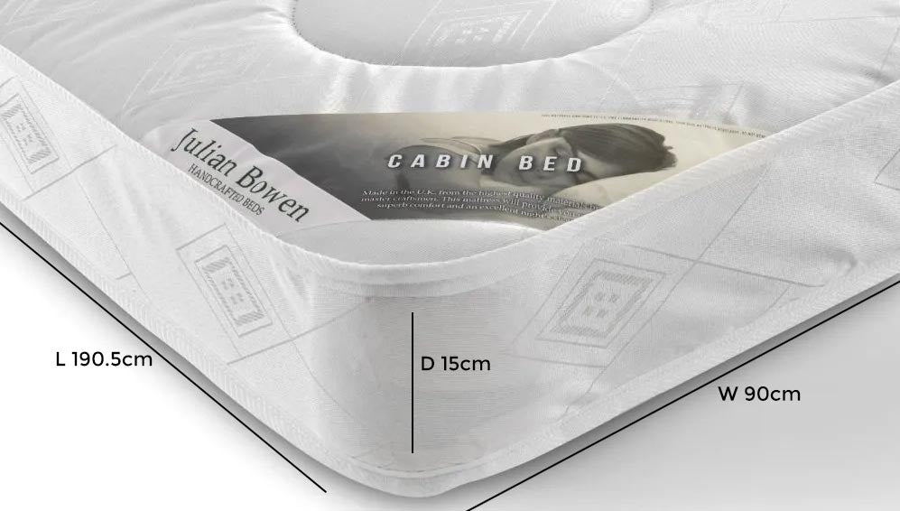 White 3Ft Single Bed Mattress