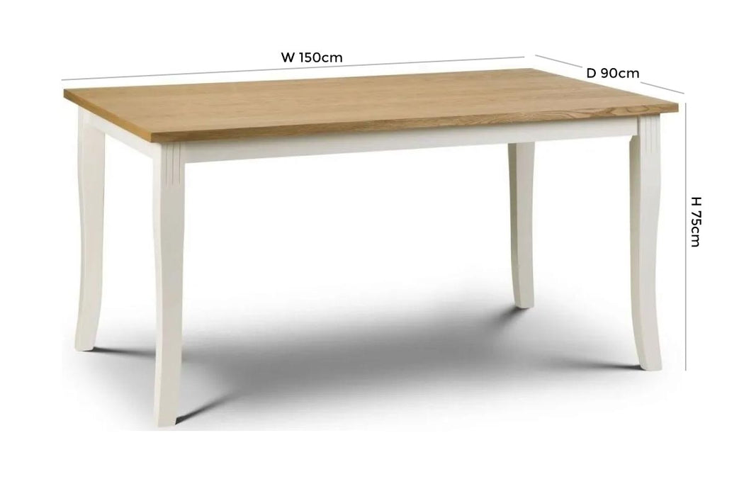 Davenport Ivory Lacquered Dining Table - 6 Seater