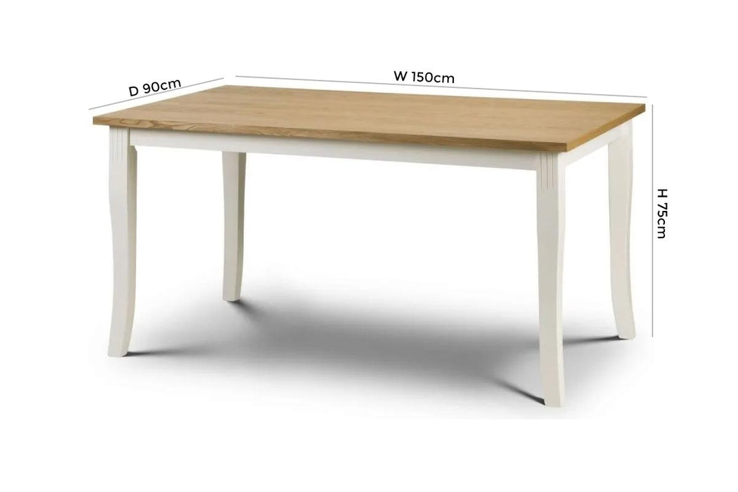 Davenport Ivory Painted 4-6 Seater Dining Table with 6 Chairs