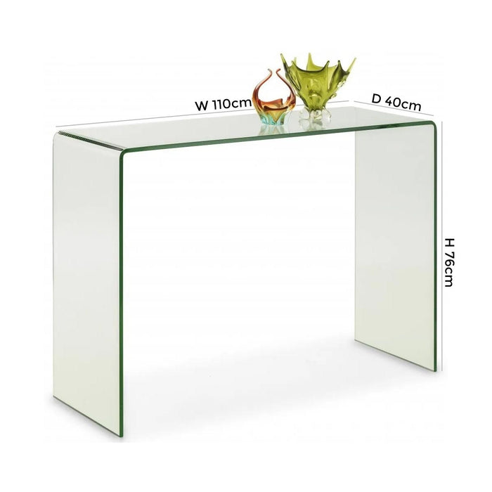 Amalfi Clear Glass Console Table