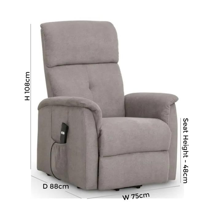 Ava Rise Taupe Chenille Recliner Chair