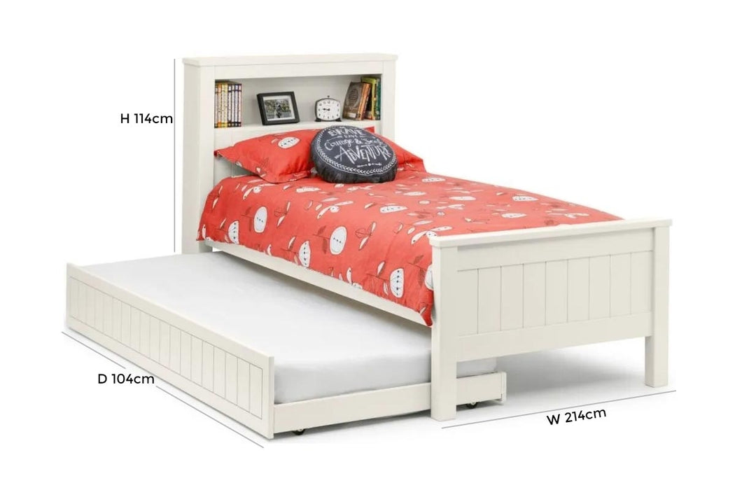 Maine Surf White Lacquer Pine Bookcase Bed