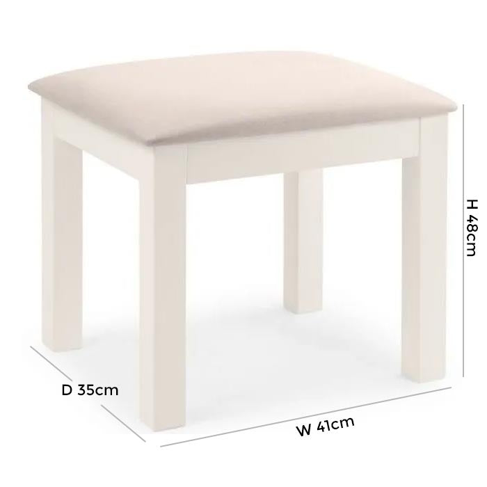 Maine White Lacquered Pine Dressing Stool