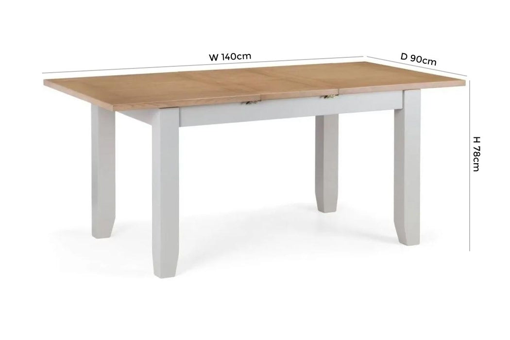 Richmond Elephant Grey 4 Seater Extending Dining Table