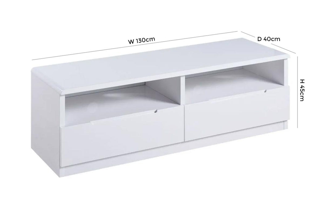 Manhattan White High Gloss Media Unit up to 59inch