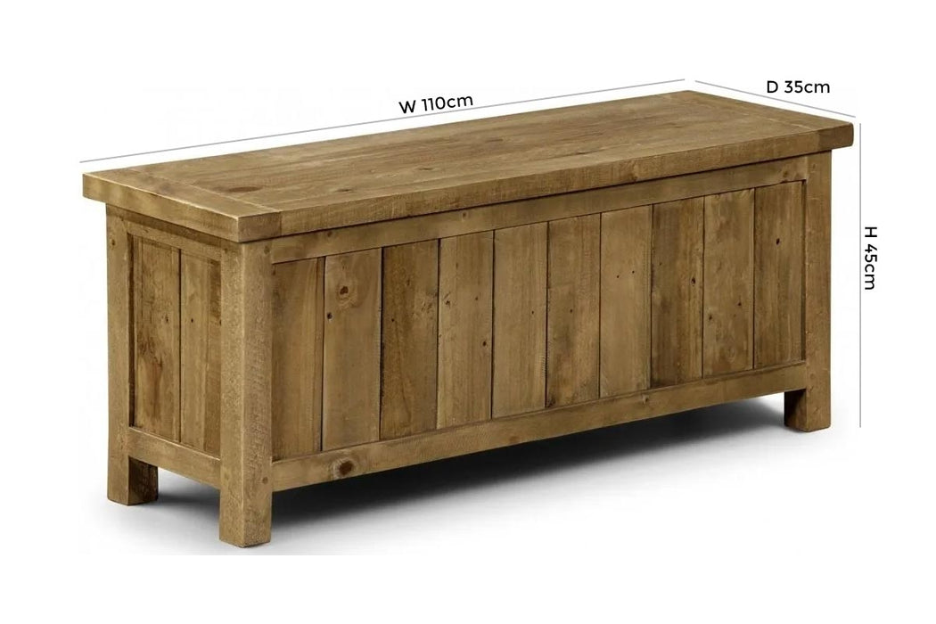 Aspen Rough Sawn Pine Storage Bench