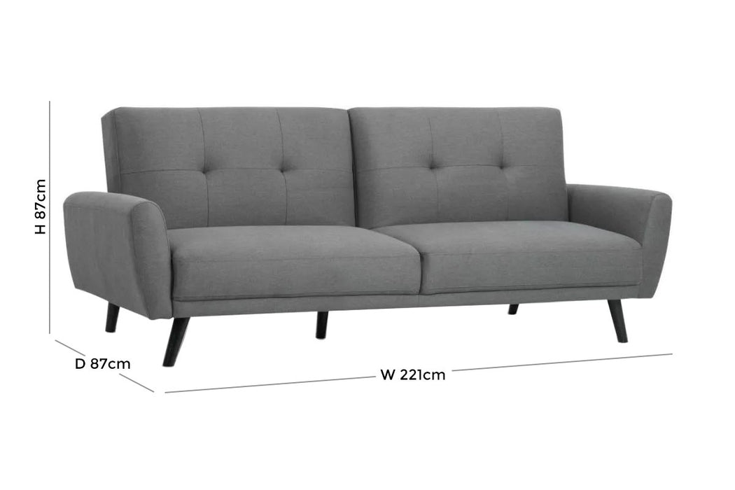 Monza Grey Linen Fabric 4 Seater Sofa Bed