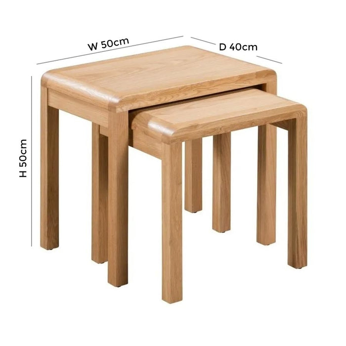 Curve Oak Nest of 2 Tables