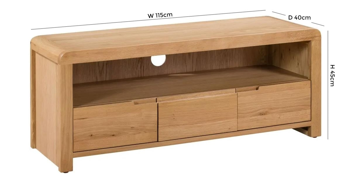 Curve Oak TV Unit Upto 54inch