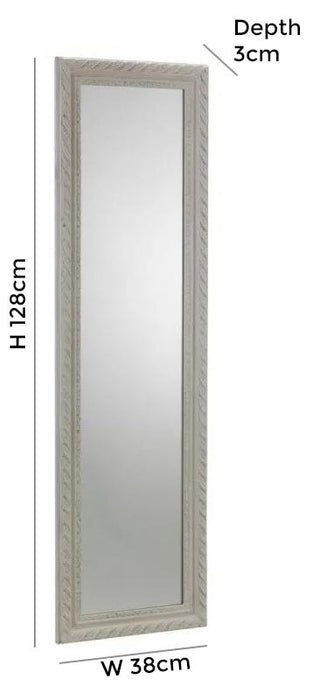 Allegro White Lacquer Rectangular Leaner Mirror - 38cm x 128cm