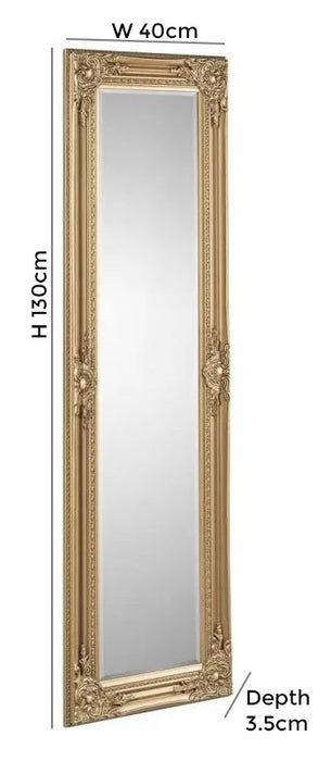 Palais Gold Rectangular Leaner Mirror - 40cm x 130cm